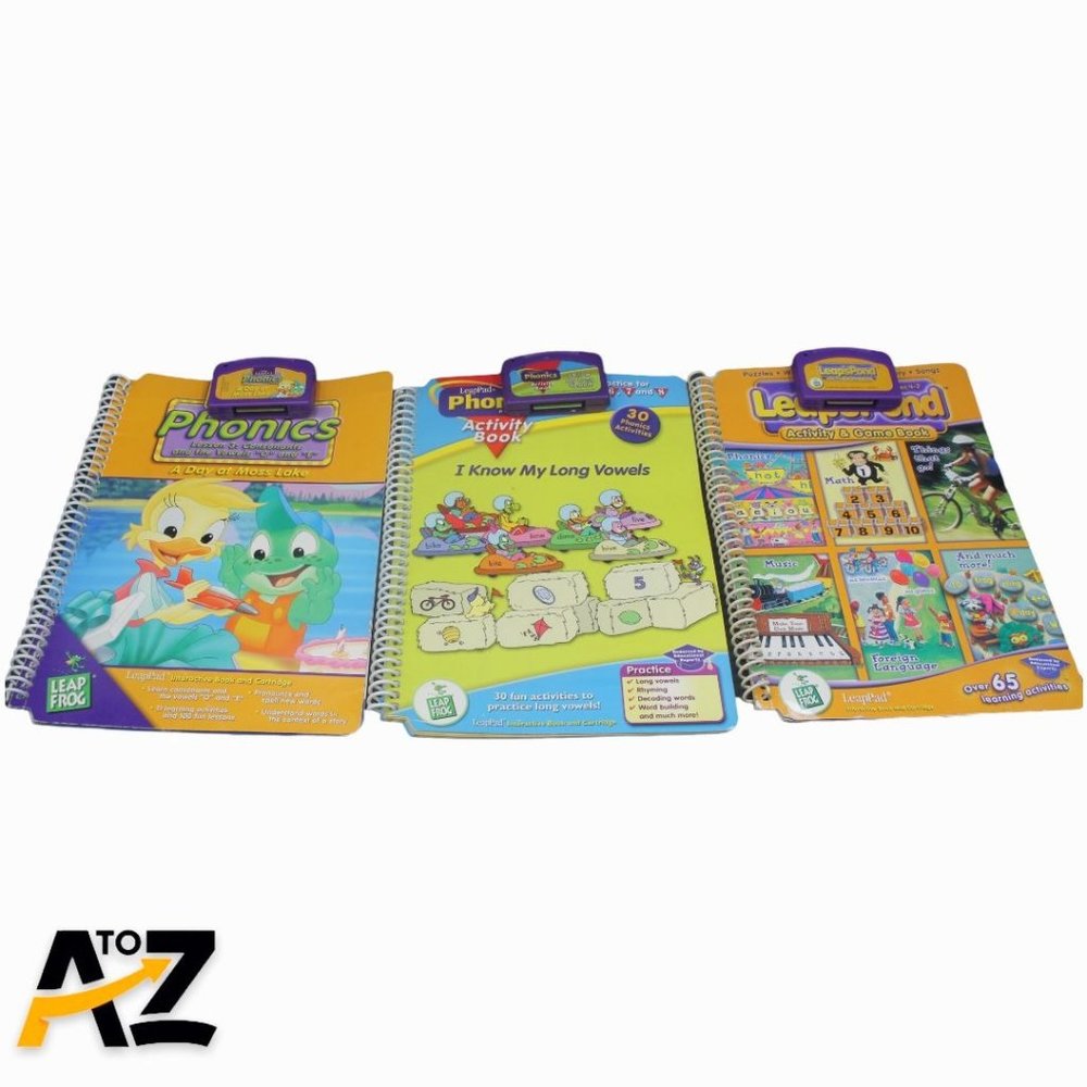 Lot of 3 LeapPad Games - Phonics I Know My Long Vowels, A Day At Moss Lake, Leap